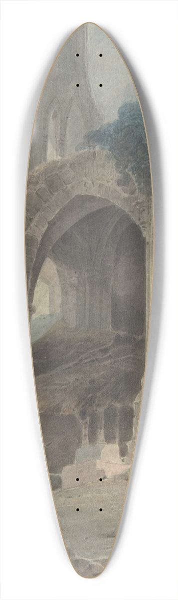 John Sell Cotman - Rievaulx Abbey, Yorkshire 39.3 inch art pintail longboard deck