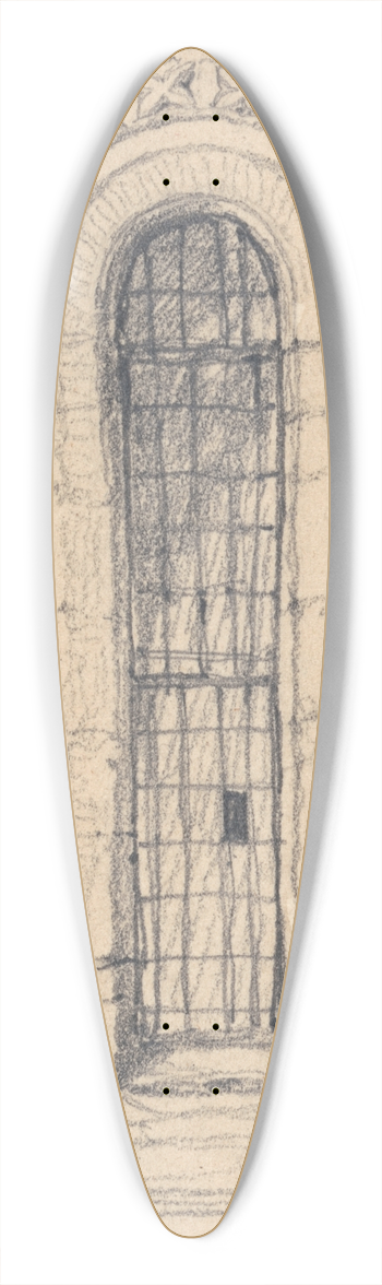 John Sell Cotman - Window on the North Side of Burnham Ulph Church, Norfolk 39.3 inch art pintail longboard deck