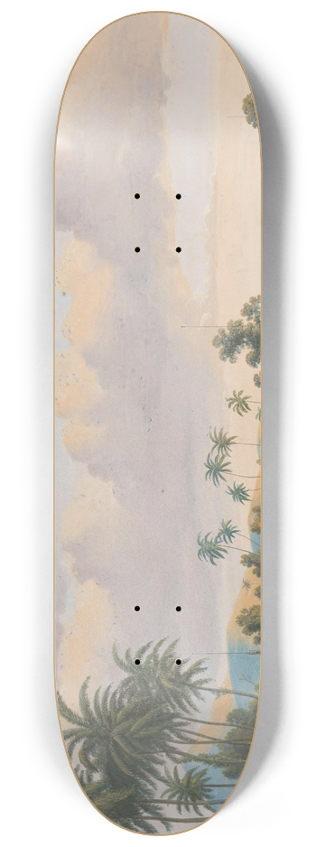Charles William Meredith van de Velde - Gezicht te Anjer Java 8.25 inch art skate deck