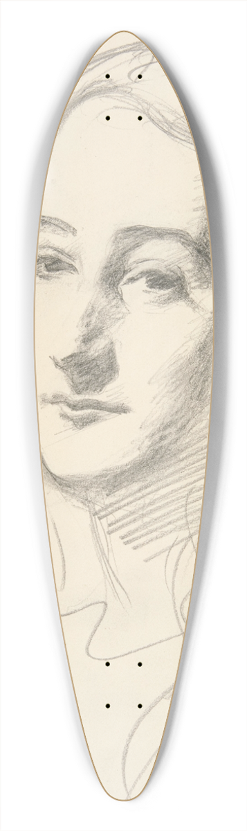 John Singer Sargent - Head of a YoungWoman 39.3 inch art pintail longboard deck