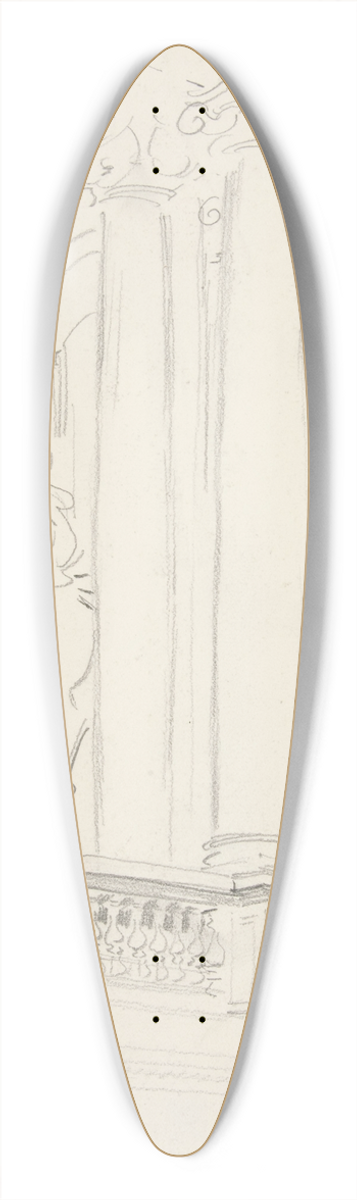 John Singer Sargent - Interior 39.3 inch art pintail longboard deck