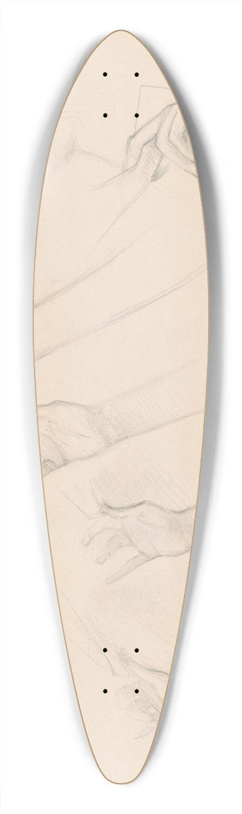 John Singer Sargent - Studies for Fumee dAmbre Gris 39.3 inch art pintail longboard deck
