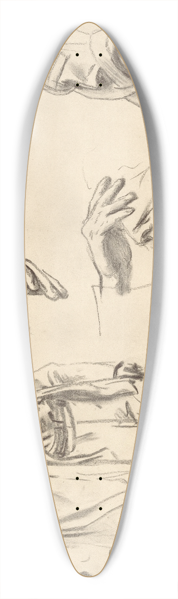 John Singer Sargent - Studies for Gassed VI 39.3 inch art pintail longboard deck