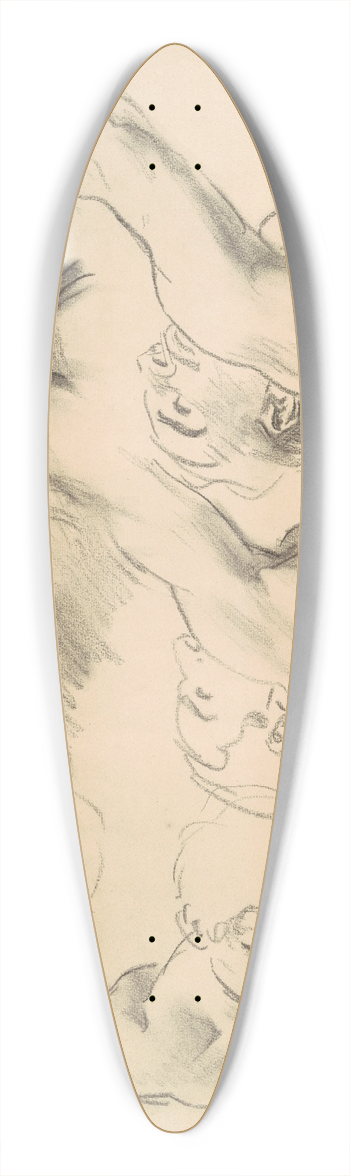 John Singer Sargent - Studies for Heaven and Hell 39.3 inch art pintail longboard deck