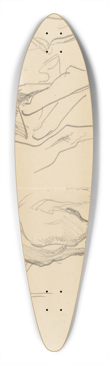 John Singer Sargent - Studies for Shoeing Calvary Horses at the Front (recto) 39.3 inch art pintail longboard deck