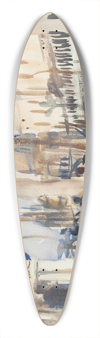 John Singer Sargent - The Piazzetta with Gondolas 39.3 inch art pintail longboard deck