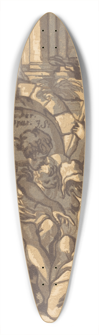 John Skippe - Two Shepherds And A Boy 39.3 inch art pintail longboard deck