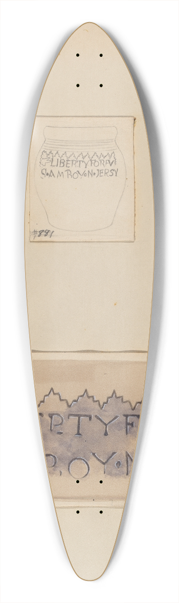 John Tarantino - Small Pot or Crock 39.3 inch art pintail longboard deck