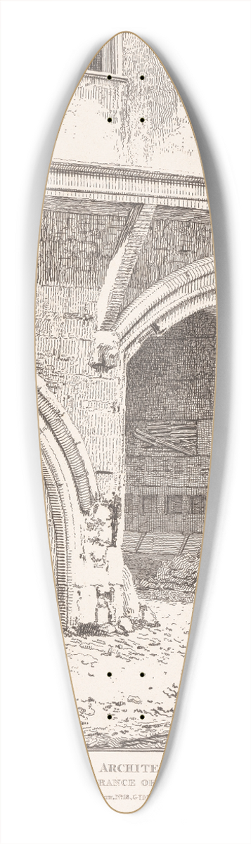 John Thomas Smith - Sacred Architecture; the South Entrance of Dukes Place 39.3 inch art pintail longboard deck