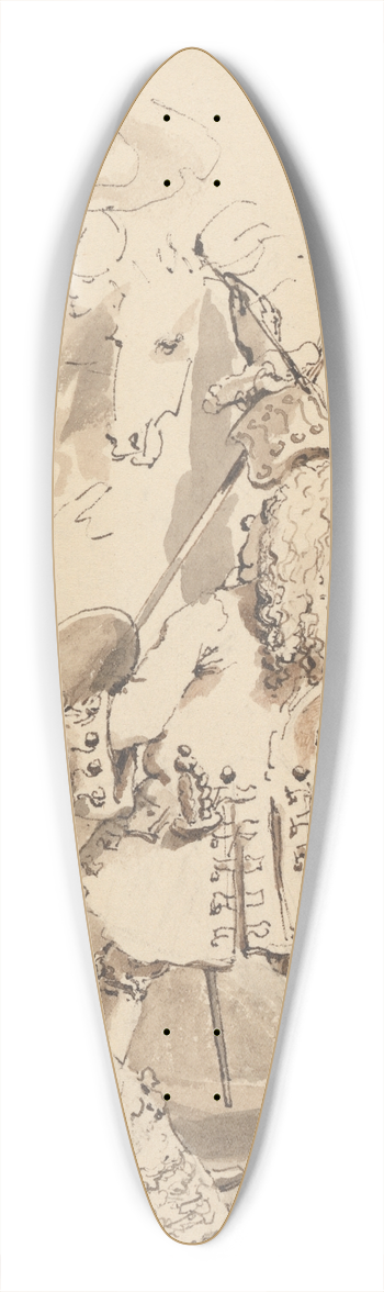 John Thomas Smith - Sir James Thornhills Boy Entering His Masters Painting Room to Deliver the Bundle and a Letter in the Presence of Lady Thornhill 39.3 inch art pintail longboard deck
