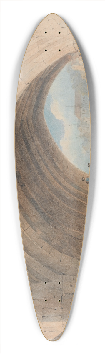 John Varley - Under the Ouse Bridge, Bathing 39.3 inch art pintail longboard deck
