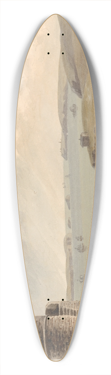 John Warwick Smith - View from the Vidette Near Hakin on Signal Hill, Looking Beyond Nangle Point and Thorn Island, Pembrokeshire 39.3 inch art pintail longboard deck