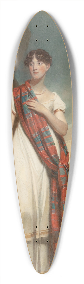 John Watson Gordon - Portrait Of A Lady Wearing Plaid In A Landscape 39.3 inch art pintail longboard deck