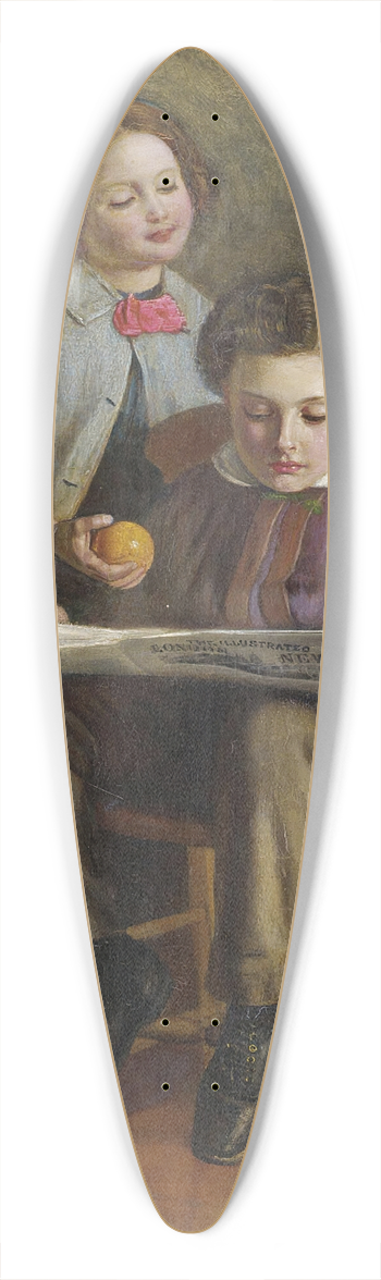 John Watson Gordon - Reading The Illustrated London News 39.3 inch art pintail longboard deck