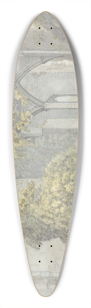 John Webber - Goodrich Castle on the Wye, Hertfordshire 39.3 inch art pintail longboard deck