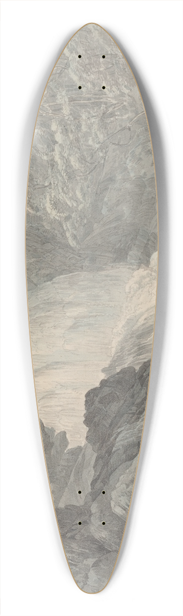 John Webber - Mawddach Falls near Dolgelly 39.3 inch art pintail longboard deck