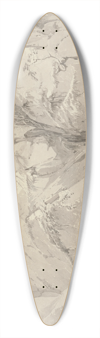 John Webber - View from Renards Hole, Dovedale, Derbyshire 39.3 inch art pintail longboard deck