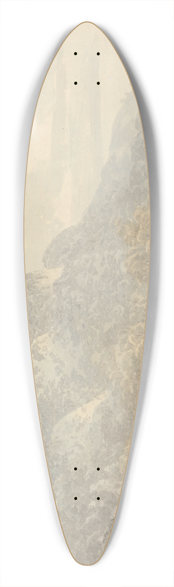 John Webber - View of Cracatoa, China Seas 39.3 inch art pintail longboard deck