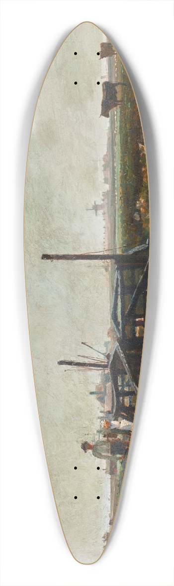 John William Buxton Knight - On The Marshes 39.3 inch art pintail longboard deck