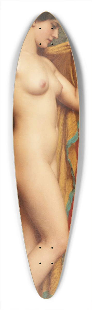John William Godward - In The Tepidarium 39.3 inch art pintail longboard deck