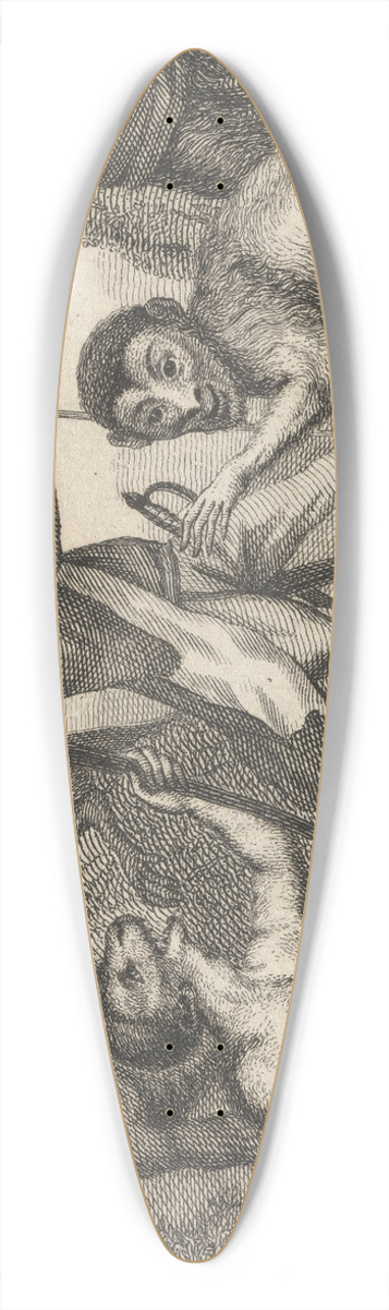 John Wootton - Fable XIV. The Monkey Who Had Seen the World 39.3 inch art pintail longboard deck