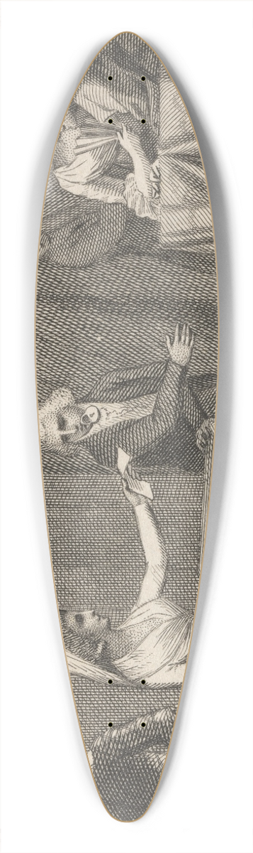 John Wootton - Fable XLII. The Jugglers 39.3 inch art pintail longboard deck
