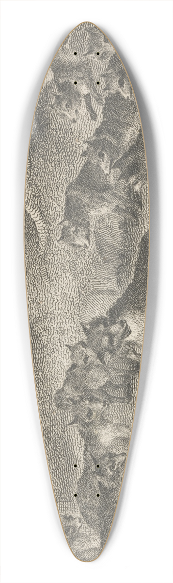 John Wootton - Fable XXIX. The Fox at the Point of Death 39.3 inch art pintail longboard deck