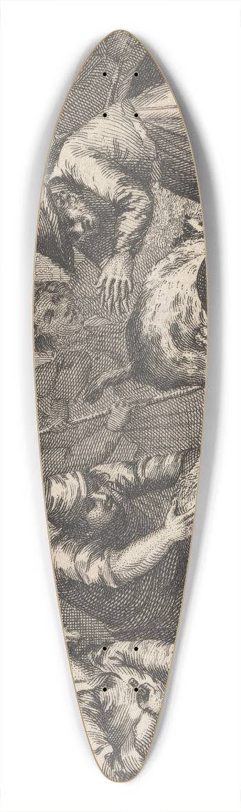 John Wootton - Fable XXXIV. The Mastiffs 39.3 inch art pintail longboard deck