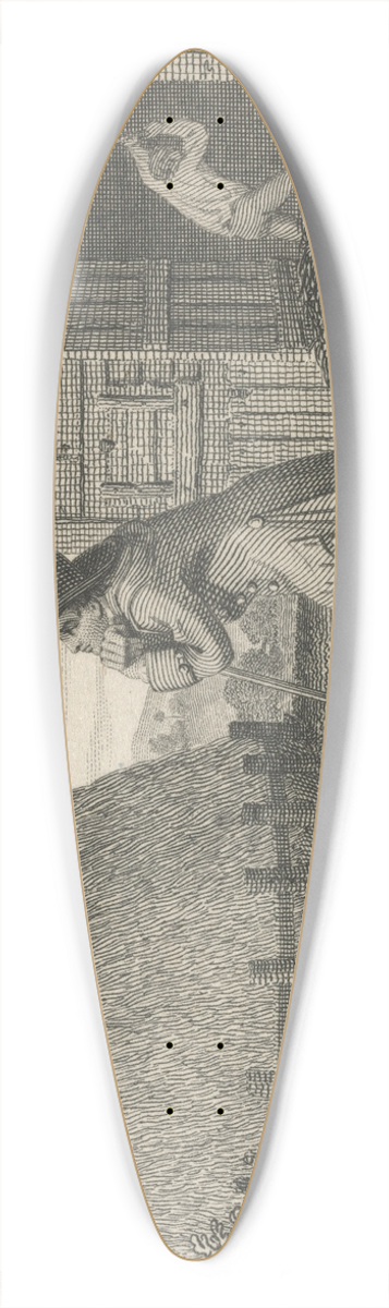 John Wootton - Fable XXXV. The Barley-mow and the Dunghil 39.3 inch art pintail longboard deck