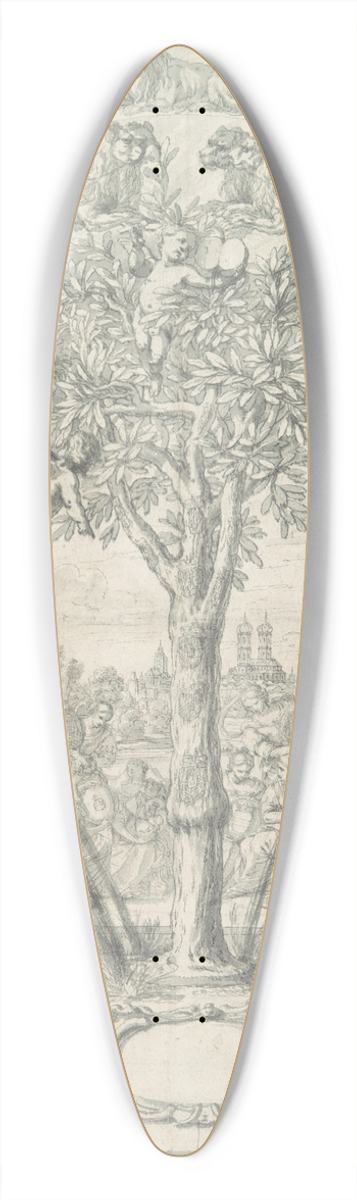 Jonas Umbach - An Allegory of the Union of the House of Orange and the Wittelsbach Family (Design for a Title Page of a Thesis) 39.3 inch art pintail longboard deck