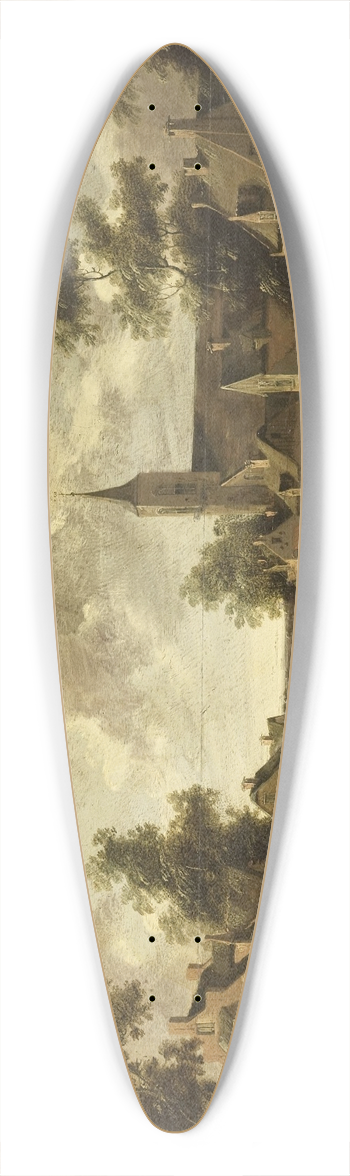 Joost Cornelisz Droochsloot - Village Street 39.3 inch art pintail longboard deck