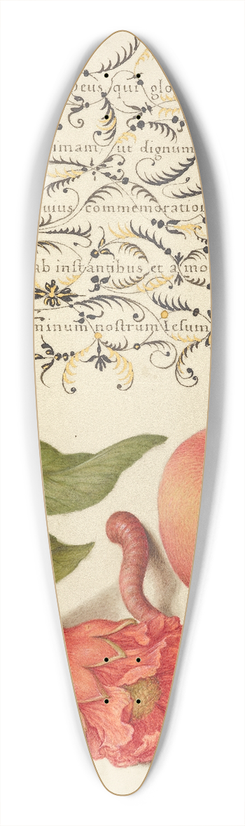 Joris Hoefnagel - Pomegranate, Worm, and Peach 39.3 inch art pintail longboard deck