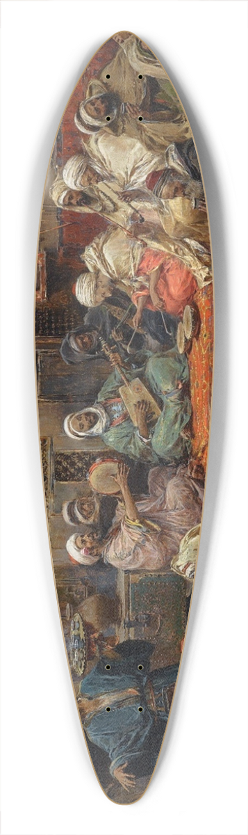 Jos Benlliure y Gil - Inside A Coffee House, Tunis 39.3 inch art pintail longboard deck