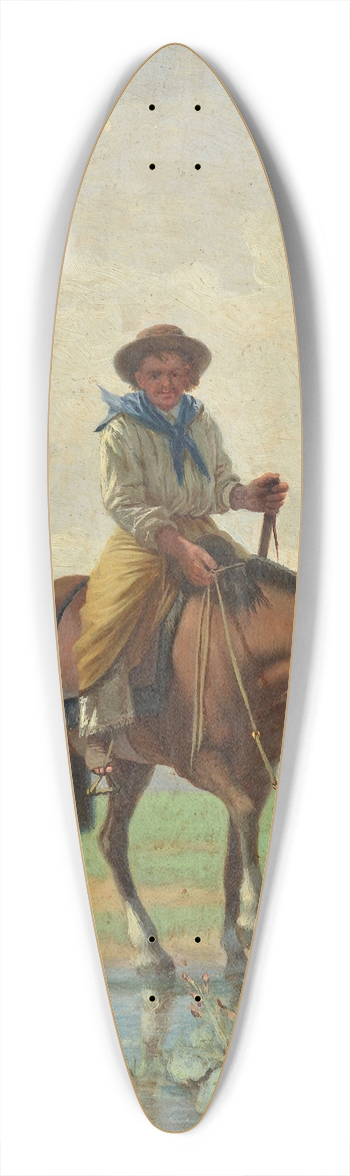 Jos Bouchet - A cowboy 39.3 inch art pintail longboard deck