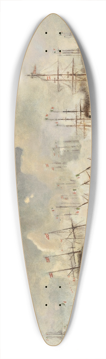Josef Carl Berthold Pttner - The Naval Battle of Lissa 39.3 inch art pintail longboard deck