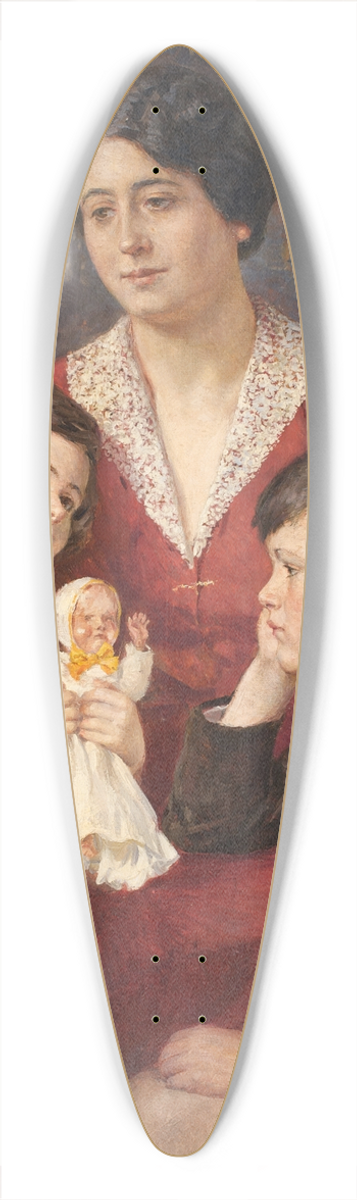 Josef Engelhart - Frau Hirsch mit ihren Kindern 39.3 inch art pintail longboard deck