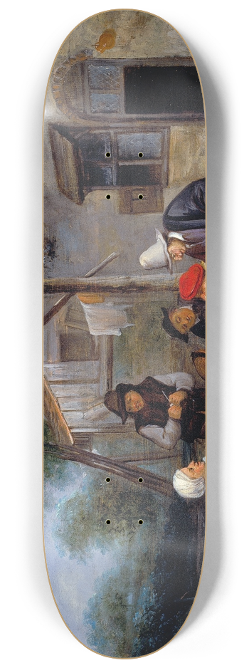 Adriaen van Ostade - Peasants drinking 8.25 inch art skate deck