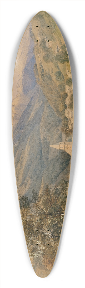 Josef Hger - A view of Bad Aussee 39.3 inch art pintail longboard deck