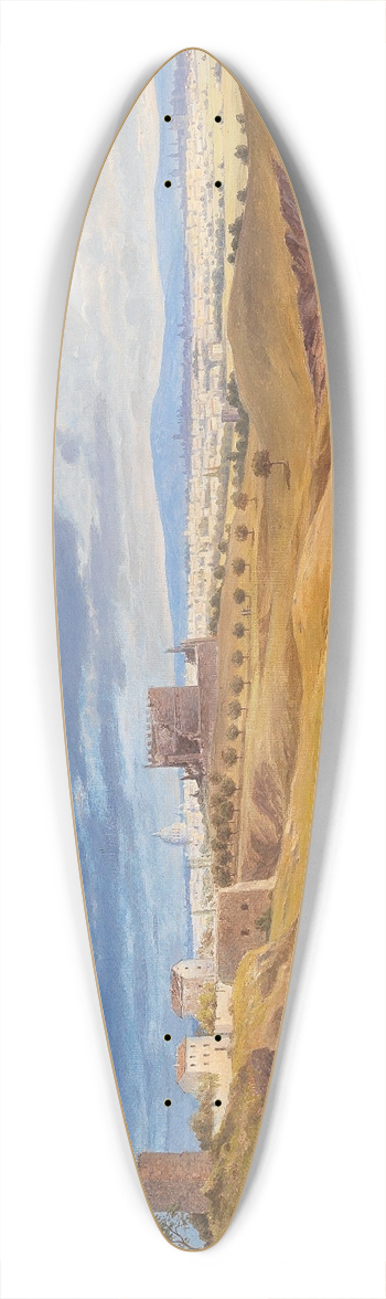 Josef Langl - Rome as seen from the Via Appia 39.3 inch art pintail longboard deck