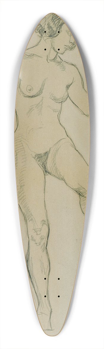 Josef Wawra - Aktstudie in Tanzpose Vorderansicht 39.3 inch art pintail longboard deck