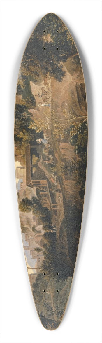 Joseph Anton Koch - Landscape near Olevano with a Parade of Dancing Peasants 39.3 inch art pintail longboard deck