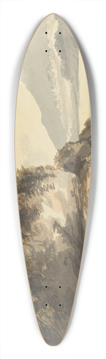 Joseph Barber - Boat by a Lake 39.3 inch art pintail longboard deck
