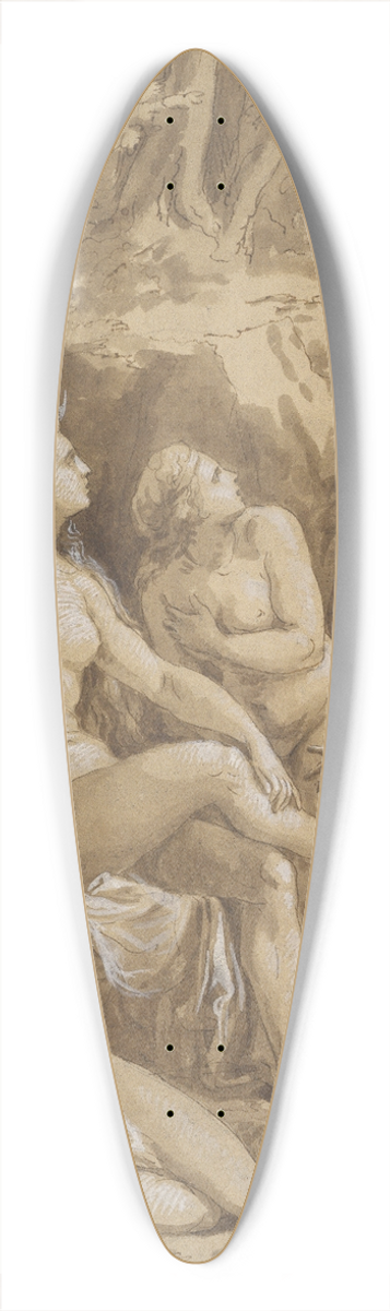 Joseph Bergler the Younger - Diana and Actaeon 39.3 inch art pintail longboard deck