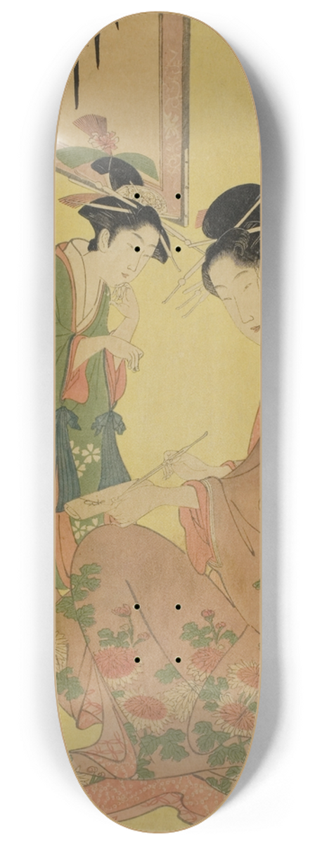 Chbunsai Eishi - Beauties Parodying the Seven Sages  A Selection of Younger Courtesans (Shichi kenjin yatsushi bijin shinzo zoroe); Hanasaki of the Daimonjiya 8.25 inch art skate deck