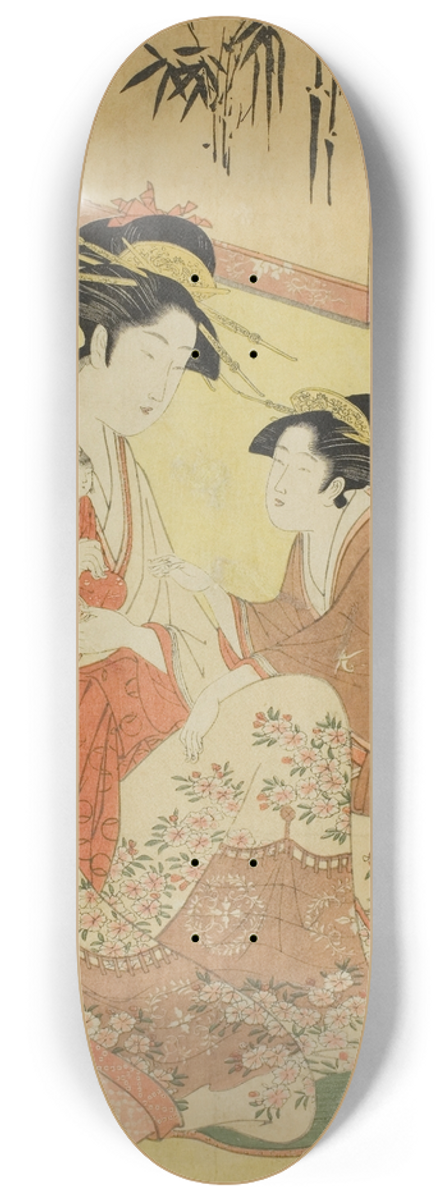 Chbunsai Eishi - Beauties Parodying the Seven Sages  A Selection of Younger Courtesans (Shichi kenjin yatsushi bijin shinzo zoroe); Shinoura of the Tsuruya 8.25 inch art skate deck