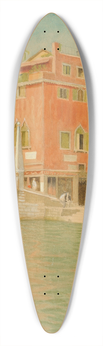 Joseph Edward Southall - Ponte Cannareggio, Venice, Italy 39.3 inch art pintail longboard deck