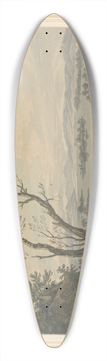 Joseph Farington - View across Windermere looking to the Great Island 39.3 inch art pintail longboard deck