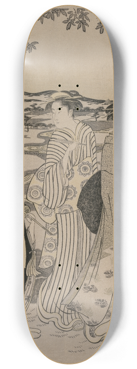 Chbunsai Eishi - Omu the Parrot (from the series Seven Elegant Episodes from the Life of the Poetess Ono no Komachi) 8.25 inch art skate deck
