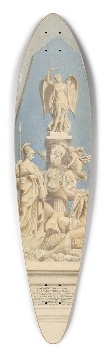 Joseph Francis Nollekens - Design for The Three Captains Memorial 39.3 inch art pintail longboard deck