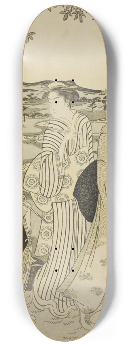Chbunsai Eishi - Parrot Komachi, from the series The Fashionable Seven Komachi (Furyu nana Komachi) 8.25 inch art skate deck
